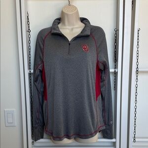 Gray and Red Women's Long Sleeve Top